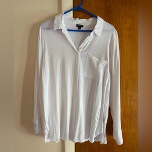 Torrid White Casual Button Down Shirt